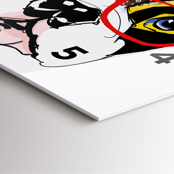 Orologio quadrato Bulldog francese con gli occhiali