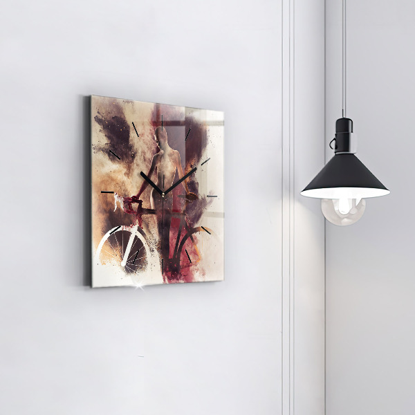 Orologio quadrato Donna e bicicletta