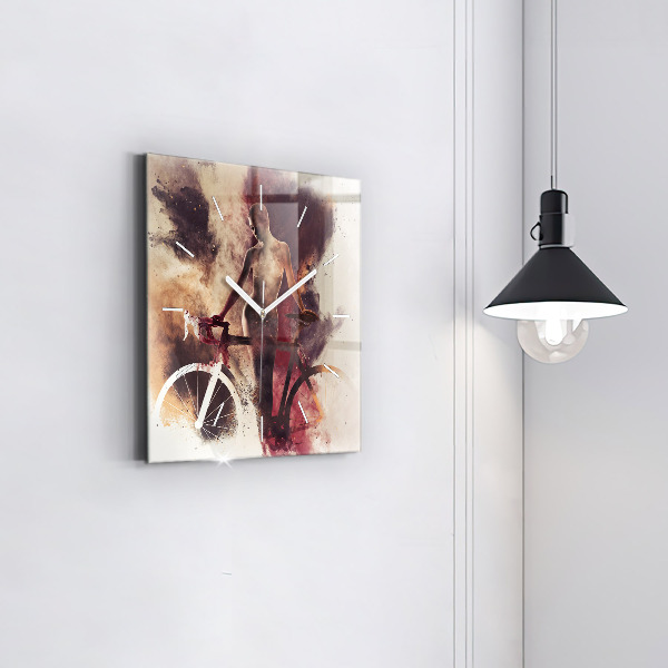 Orologio quadrato Donna e bicicletta