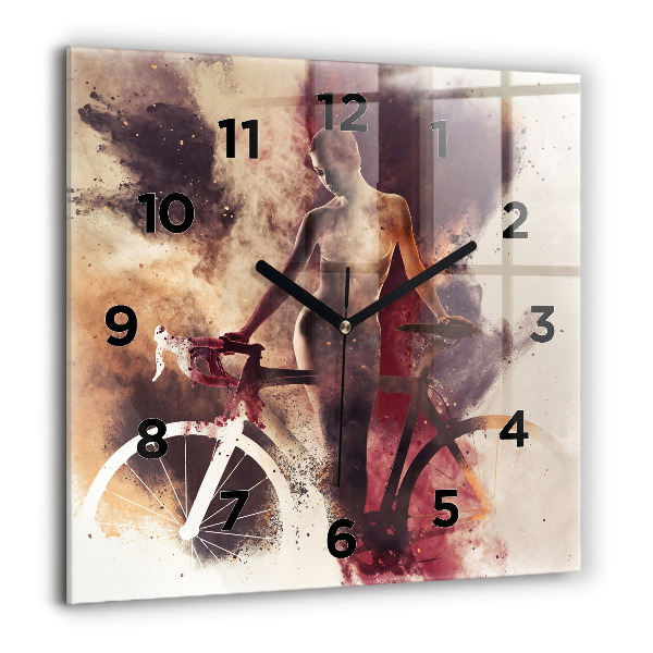 Orologio quadrato Donna e bicicletta
