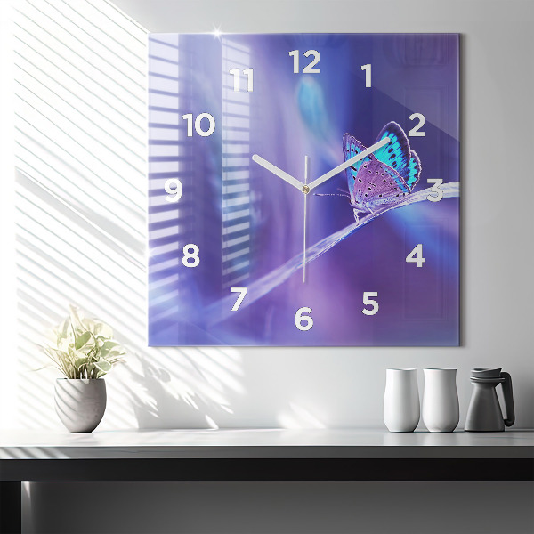 Orologio quadrato Farfalla sull'erba