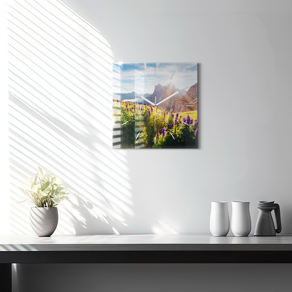 Orologio quadrato Prato di lavanda