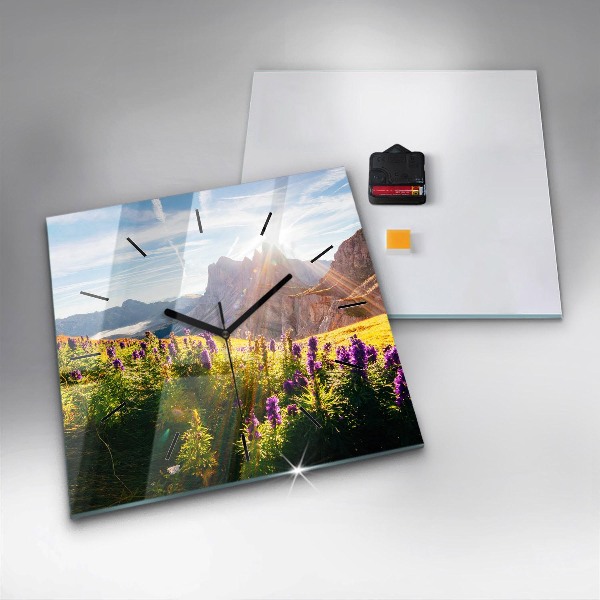 Orologio quadrato Prato di lavanda