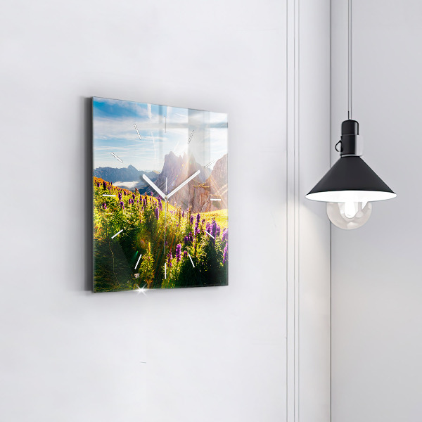 Orologio quadrato Prato di lavanda