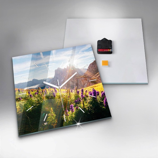 Orologio quadrato Prato di lavanda