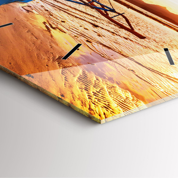 Orologio quadrato Barca e tramonto