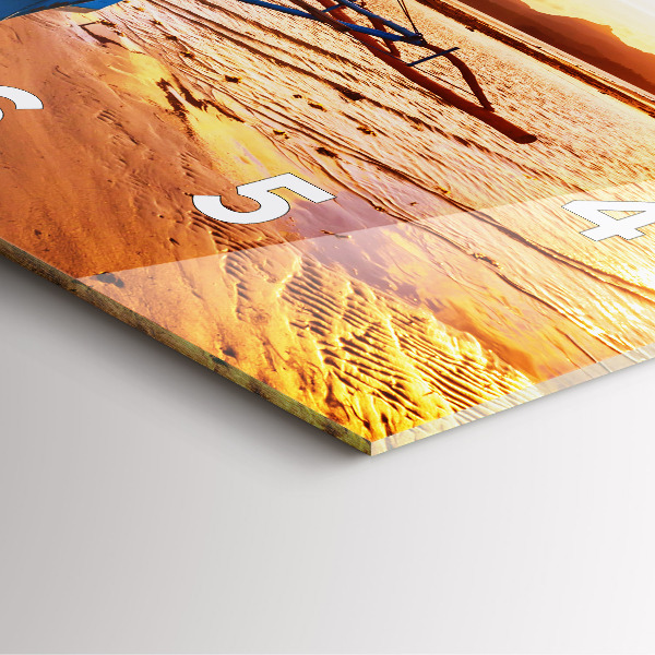 Orologio quadrato Barca e tramonto