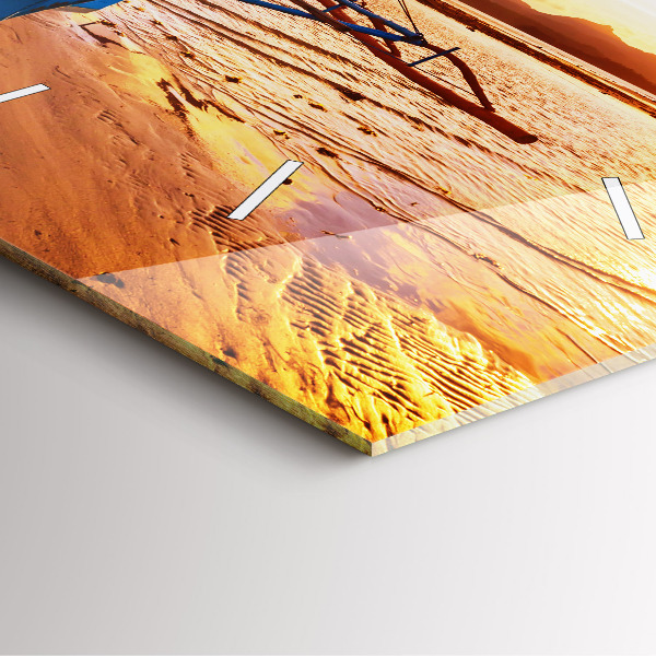 Orologio quadrato Barca e tramonto