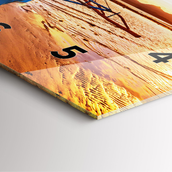 Orologio quadrato Barca e tramonto