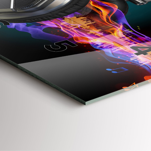 Orologio quadrato Cuffie e onde sonore