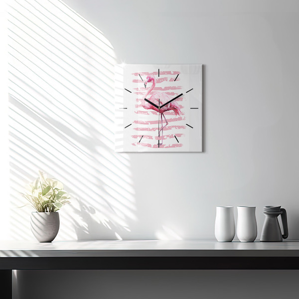 Orologio quadrato Grafica fenicottero