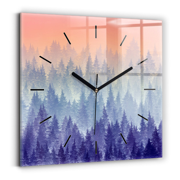 Orologio quadrato Foresta nella nebbia