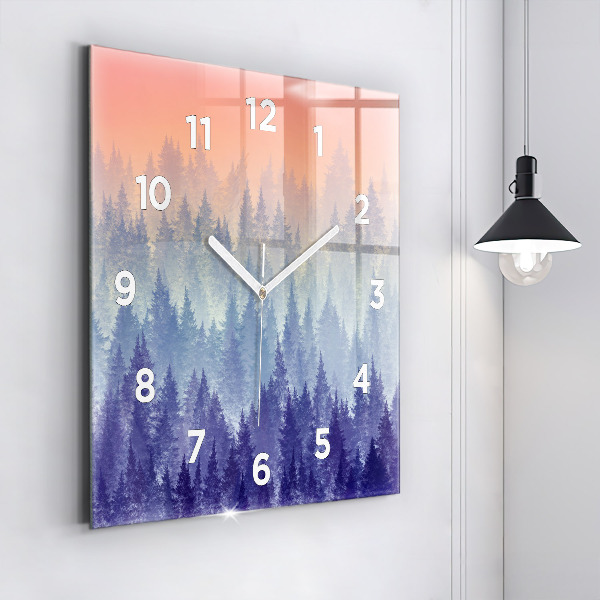 Orologio quadrato Foresta nella nebbia