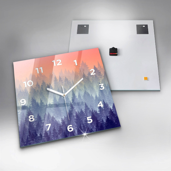 Orologio quadrato Foresta nella nebbia