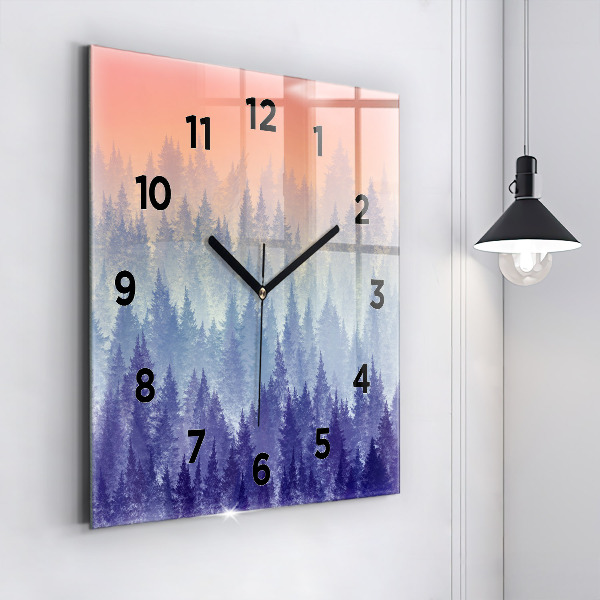 Orologio quadrato Foresta nella nebbia