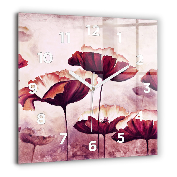 Orologio quadrato Papaveri in fiore