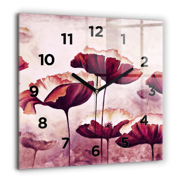 Orologio quadrato Papaveri in fiore