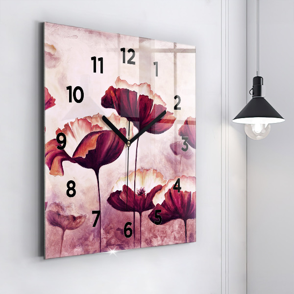 Orologio quadrato Papaveri in fiore