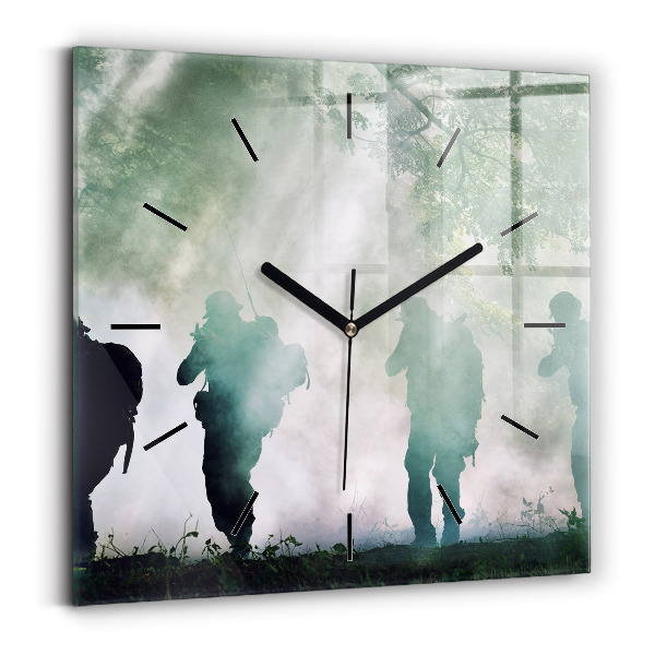 Orologio quadrato Soldati dell'esercito nella foresta