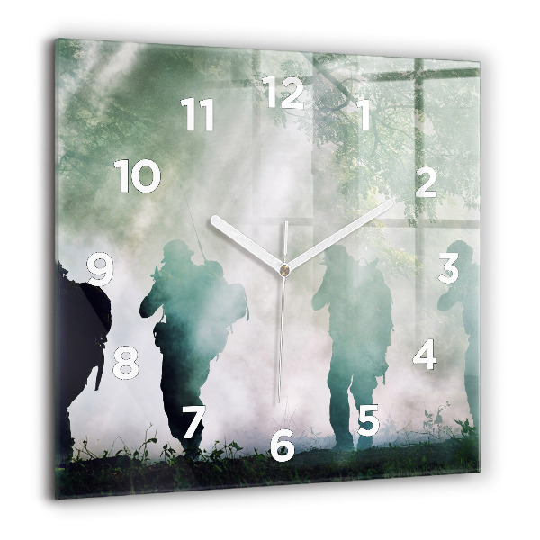 Orologio quadrato Soldati dell'esercito nella foresta