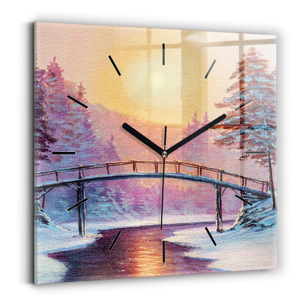 Orologio quadrato Albero di Natale e ponte
