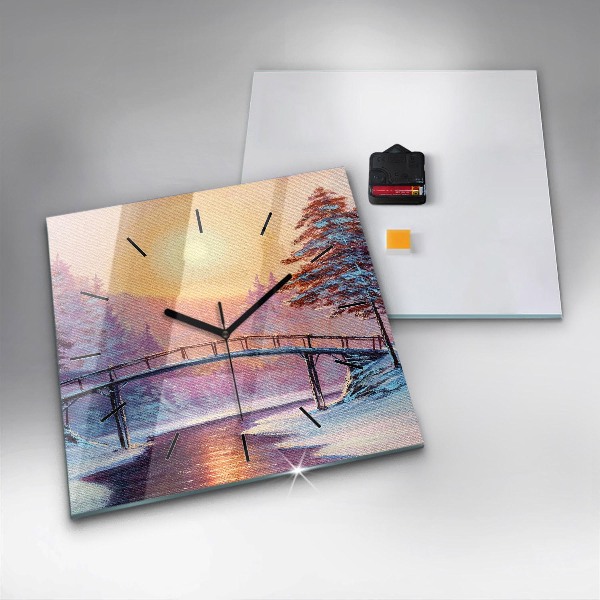 Orologio quadrato Albero di Natale e ponte