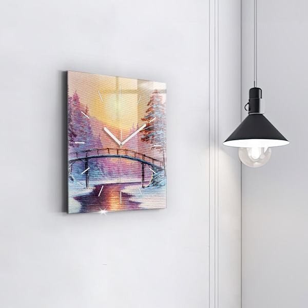 Orologio quadrato Albero di Natale e ponte