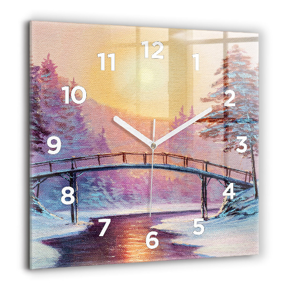 Orologio quadrato Albero di Natale e ponte