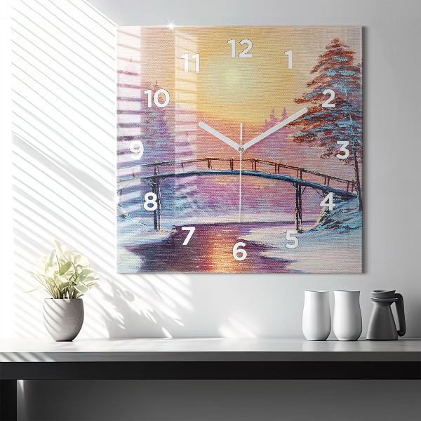 Orologio quadrato Albero di Natale e ponte