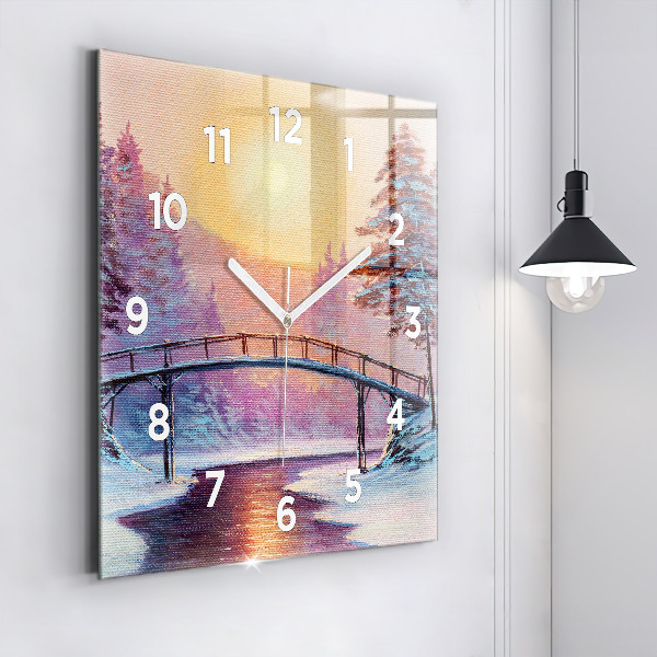 Orologio quadrato Albero di Natale e ponte