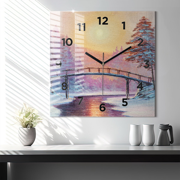 Orologio quadrato Albero di Natale e ponte