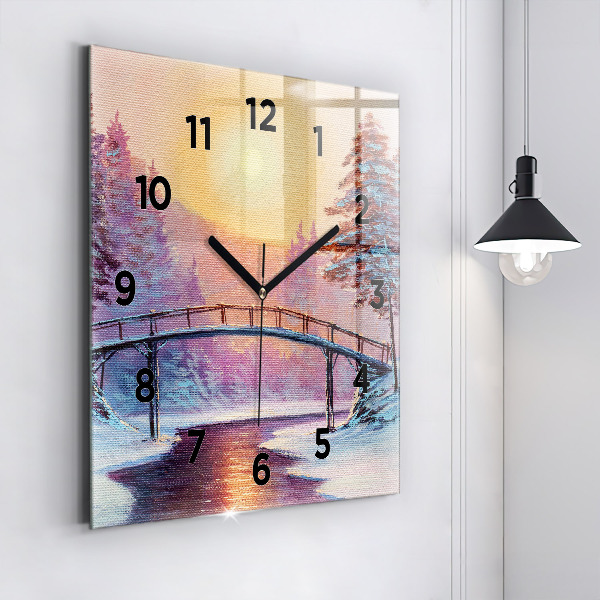 Orologio quadrato Albero di Natale e ponte