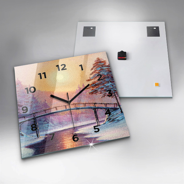 Orologio quadrato Albero di Natale e ponte