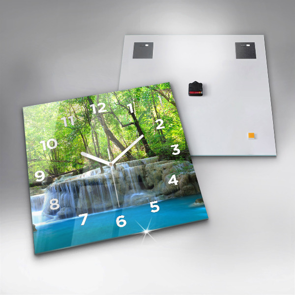 Orologio quadrato Cascata nella foresta