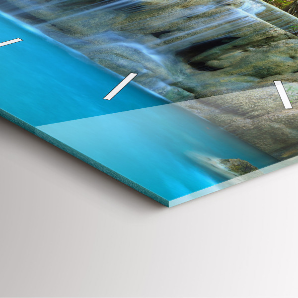 Orologio quadrato Cascata nella foresta