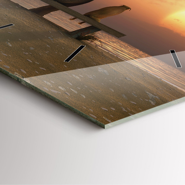 Orologio quadrato Animali e tramonto