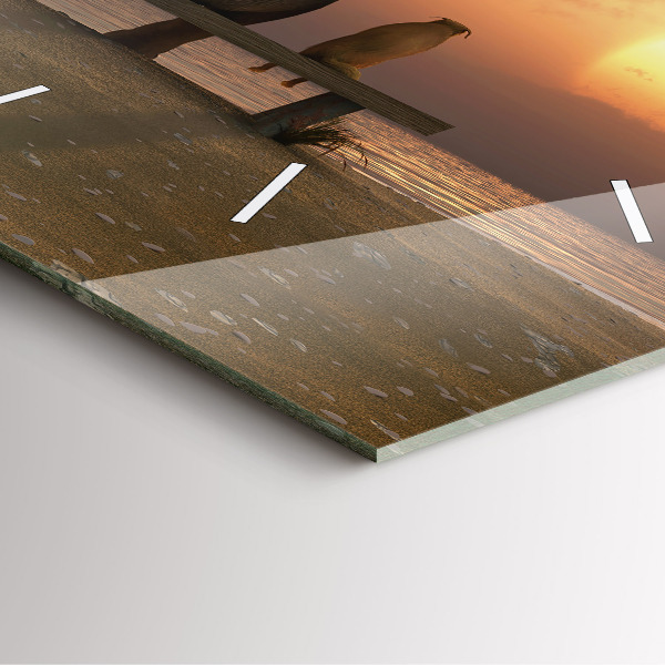 Orologio quadrato Animali e tramonto