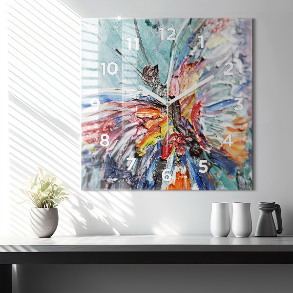 Orologio quadrato Frammento di olio su tela