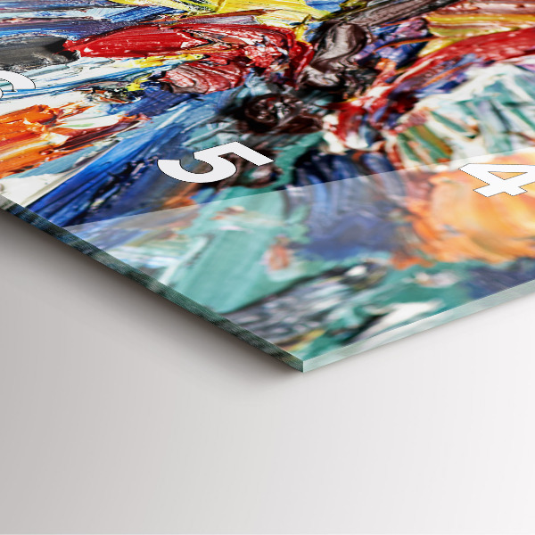 Orologio quadrato Frammento di olio su tela