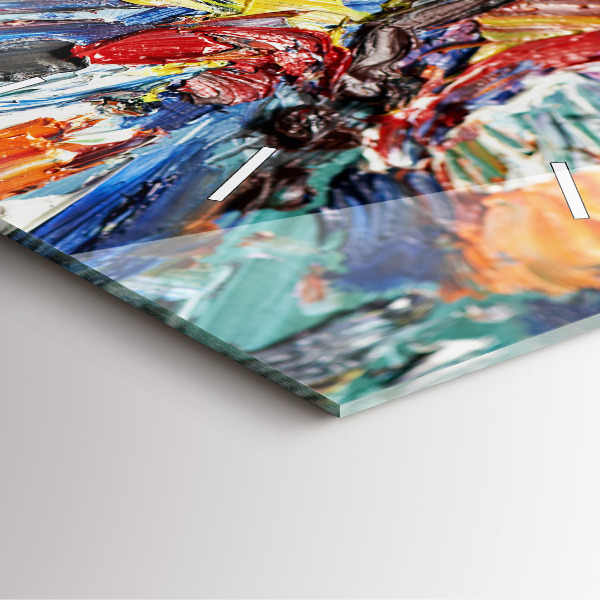 Orologio quadrato Frammento di olio su tela