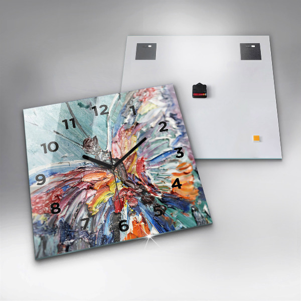 Orologio quadrato Frammento di olio su tela