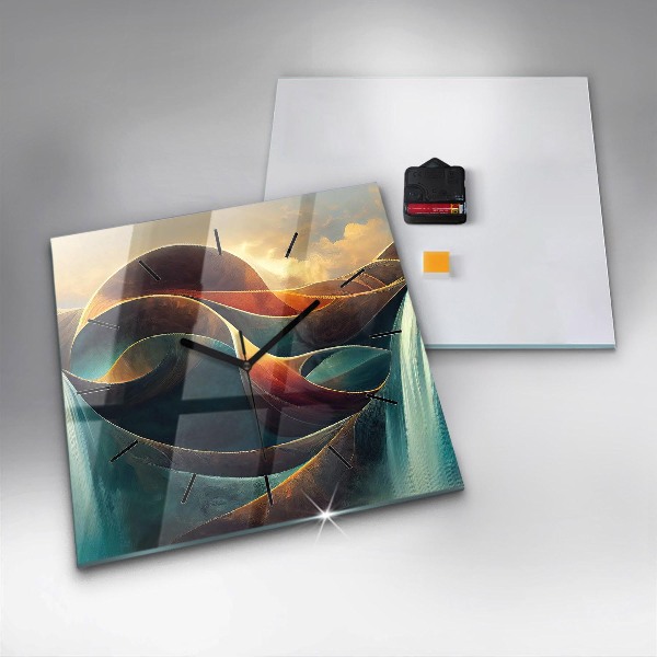 Orologio quadrato Cascata che scorre