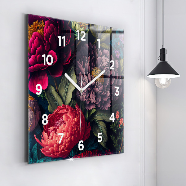 Orologio quadrato Mazzo di fiori d'epoca