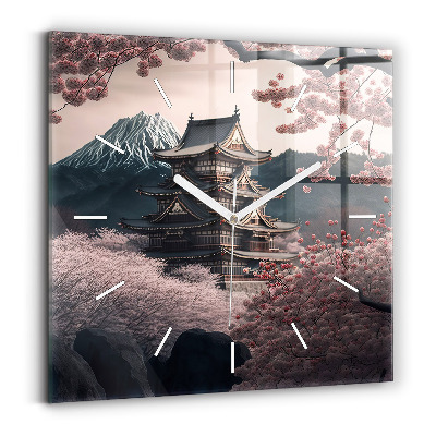 Orologio quadrato Torre e fiori in Asia