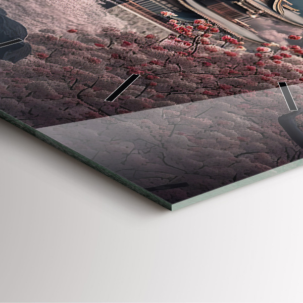 Orologio quadrato Torre e fiori in Asia