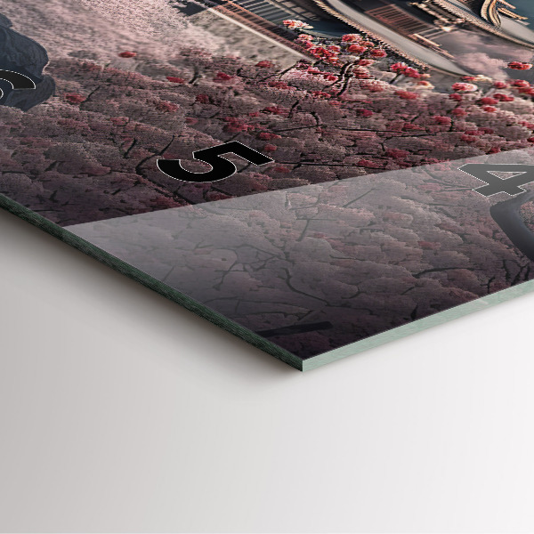 Orologio quadrato Torre e fiori in Asia