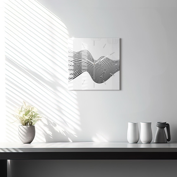 Orologio quadrato Arte in bianco e nero