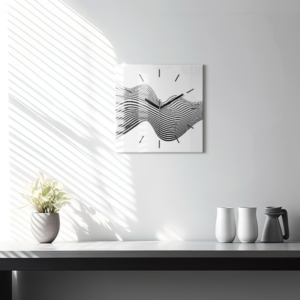 Orologio quadrato Arte in bianco e nero