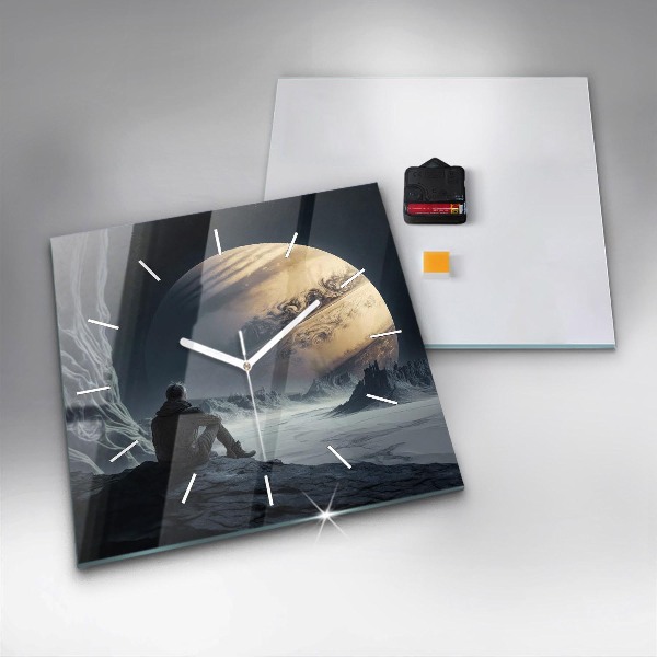 Orologio quadrato Uomo davanti alla luna