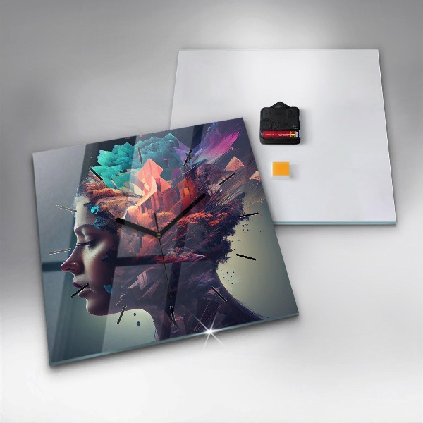 Orologio quadrato Donna astratta